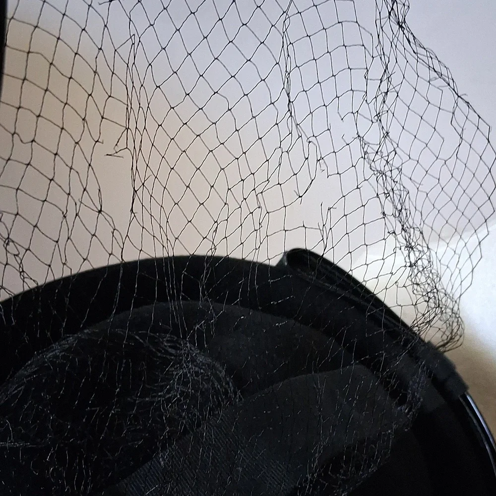 Vintage Black  Hat with Ribbon and Net - Picture 13 of 13